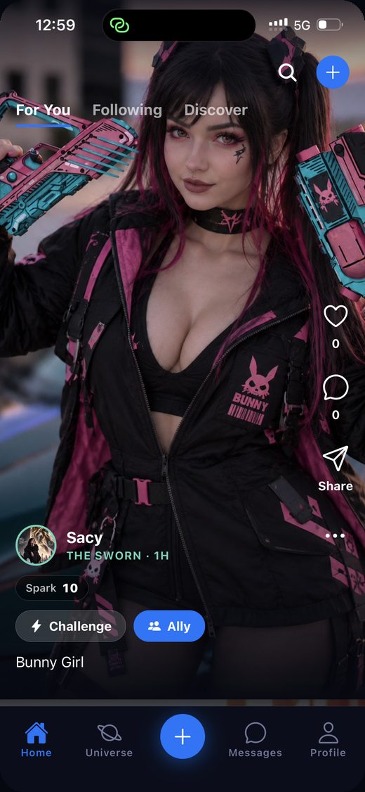 A cosplay post filling the screen in Demi Gods Universe